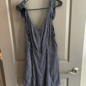 American Eagle navy stripped romper